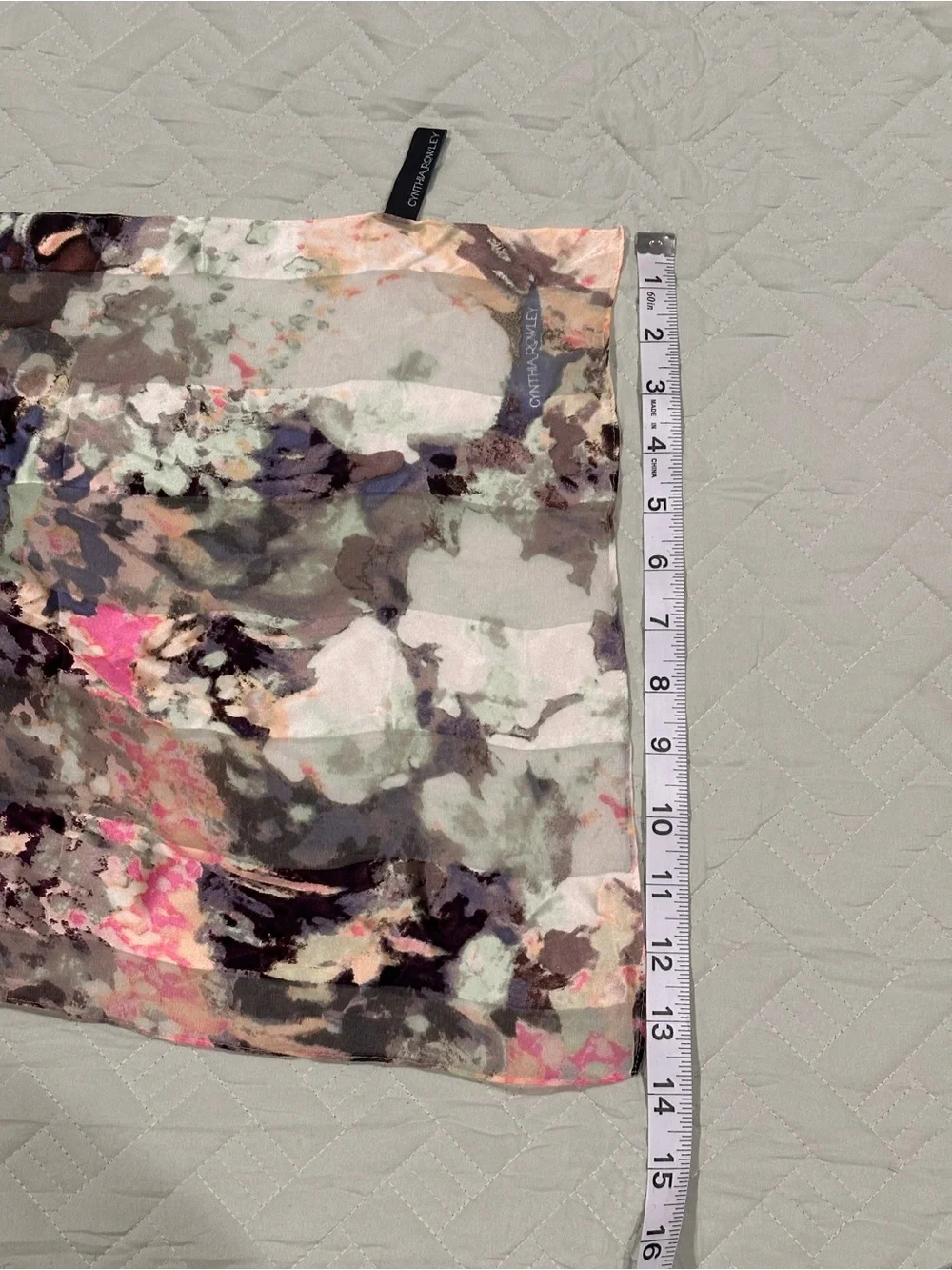 Cynthia Rowley Pink & Purple Watercolor Print Scarf